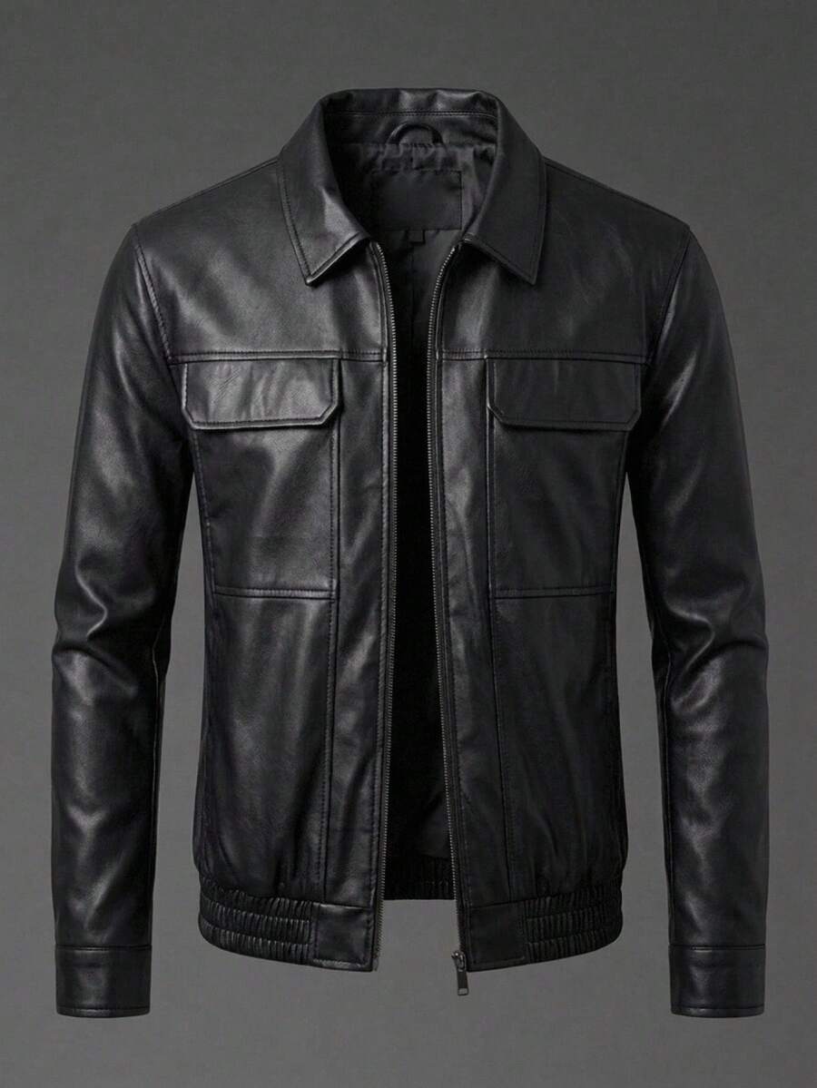 AKNOTIC Men's Autumn Fashion Workwear Jacket - Black - View 1