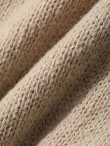 Livesso Women's Solid Color Casual Versatile Daily Wear Cardigan Fall Long Sleeve Tops - Khaki - View 6