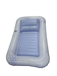Inflatable Tanning Pool Lounger, Detachable Pillow, Ribbed Base, Adult Pool Float Raft For Sunbathing, Cooling, Relaxing, Reading And Outdoor Leisure In Garden, Patio, Backyard, Poolside - A - View 8