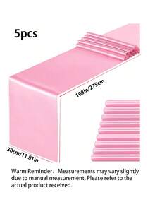 5Pcs Pink Blue Table Runner, 108 Inch Satin Table Runner For Shower Gender Reveal Blue Pink Silk Satin Table Runner For New Year Valentine's Day Wedding Banquet Birthday Party - 275 cm * 30 cm - View 8