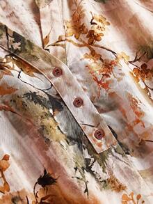 Al Najma Women's Floral Print Arabian Dress - Redwood - View 6