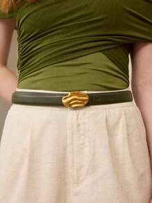 MOTF PREMIUM PRE GREEN IRREGULAR METAL BUCKLE BELT - Green - View 4