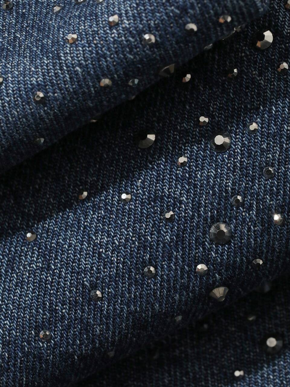 Women's Rhinestone Embellished Washed Casual Loose Fit Jeans Cute Tops