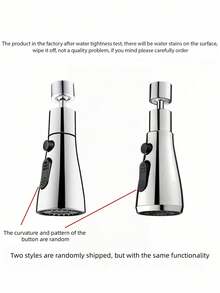 1PC Universal Kitchen Faucet Extension Hose Sink Sprayer Attachment Set With 360 Swivel Aerator Anti Splash Water Saving Design One Click Stop Faucet Extender For Home Bathroom Decor Holiday Gift Christmas Summer Winter Housewarming Wedding Party - Silver - View 9