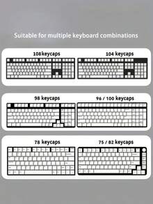 Crack Light Through Keycaps Quiet Dawn Theme, Cherry Height PBT+PC Key Caps, Heat Sublimation Side Print, MX Switch Compatible, Multiple Layout Mechanical Keyboard Backlit DIY Gift For Game Work - View 6