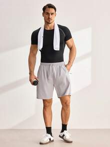 Driftmere Boyfriend Style Men's 3pcs Quick-Dry Breathable 4-Way Stretch Sports Shorts For Summer - Dark Grey - View 3