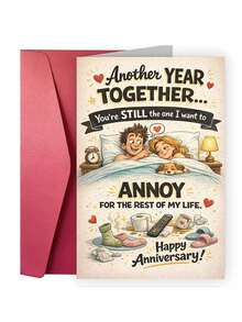1 Set Funny Couple Anniversary Card - Humorous Anniversary Theme Card With Envelope, Featuring Cozy Bed And Pet Dog Design; Paper Greeting Card, Suitable For Husband, Wife And Partner, Perfect For Wedding, Anniversary And Birthday - One Size Fits All - View 10