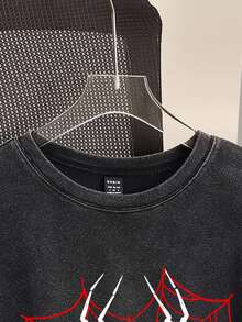 Divinelle 萬聖節哥德街頭風休閒 Y2K 蜘蛛圖案鑲鑽蛛網圖案 T-shirt 演唱會穿搭 白色與紅色 夏季款 - 彩色 - 查看 5