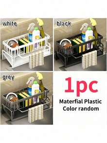 1 Kitchen Sink Storage Rack, Bathroom Storage Rack, Kitchen Faucet Sponge Holder, Sponge Drain Rack, Soap, Brushes, Towels, Scrubbers, Bathroom And Kitchen Supplies. - Multicolor - View 14