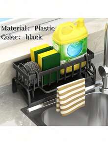 1 Kitchen Sink Storage Rack, Bathroom Storage Rack, Kitchen Faucet Sponge Holder, Sponge Drain Rack, Soap, Brushes, Towels, Scrubbers, Bathroom And Kitchen Supplies. - Multicolor - View 9