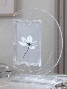 Haus Hana Rotatable Moon‑Shaped Clear Acrylic Photo Stand,  Small Card Display Holder,  Decorative Design, High‑Transparent Premium Acrylic Material, Smooth Polished Edges & Stable Non‑Slip Base, Rotatable Structure For Multi‑Angle Viewing - multicolor - View 2