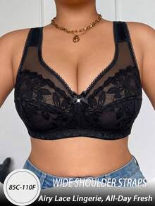 DesireSculpt Plus Size Wireless Bra, 1pc - Black - View 1