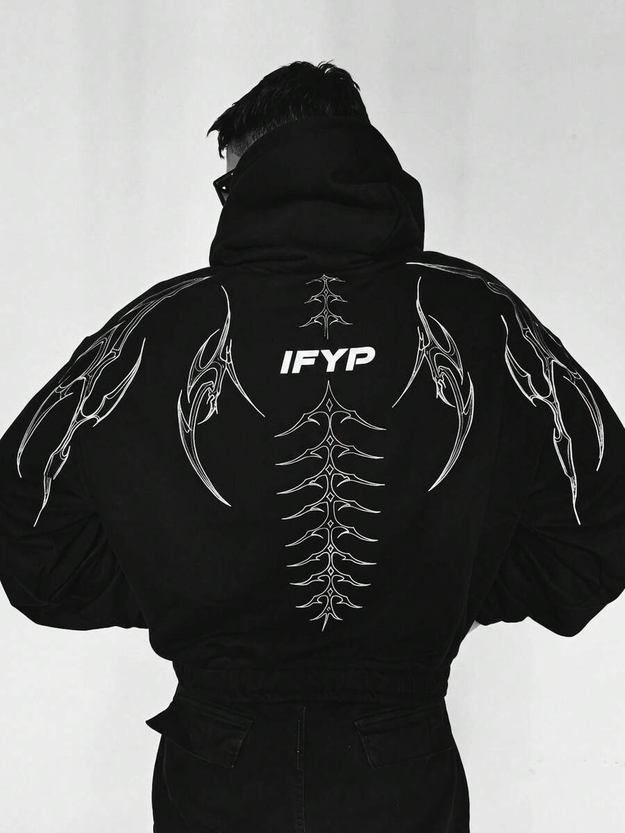 兒童青少年男孩休閒運動黑色運動衫,基礎上衣,Y2K風格,適合秋冬,學校、家庭聚會,秋季穿搭,冬季穿搭 - 黑色 - 查看 1