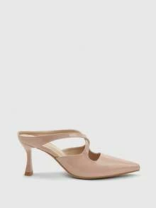 CUCCOO BIZCHIC Women's Pointed Toe High-Heeled Apricot Striped Women's High-Heeled Shoes Are Simple And Elegant, Daily Versatile Commuting To Work Fall Shoes - Apricot - View 2