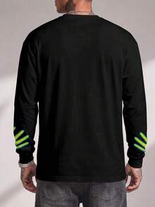 Gym Rark Men's Neon Hand Print Long Sleeve Sports T-Shirt, Gym - Multicolor - View 2
