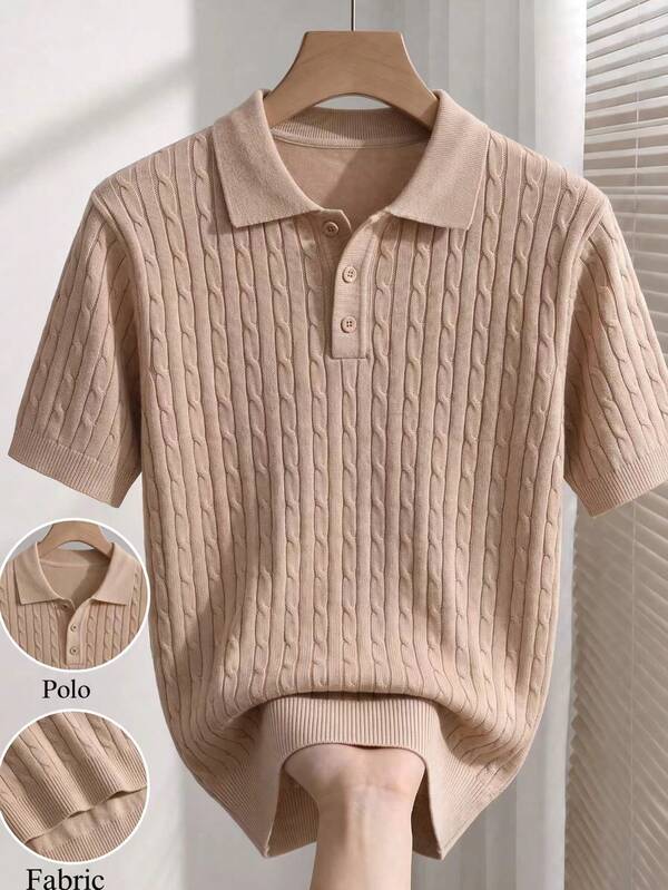 Manfinity Homme Men's Solid Color Casual Versatile Daily Wear Knit Top