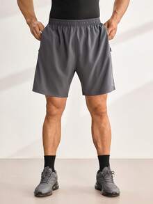 Driftmere 2pcs Men's High-Performance Casual Loose Quick-Dry Sports Shorts, With Reflective Stripes, Pockets, Waist Drawstring, Soft & Lightweight For Workout - Multicolor - View 6