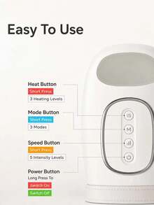 Teckwe Smart Handheld Massager With Pressure Massage And Heating Function, 5-Level Pressure Adjustment, 3 Modes, Ergonomic Design, Suitable For Palm And Finger Use, Versatile Application, Ideal Gift For Holidays And Various Occasions! 1200mAh - Multicolor - View 5