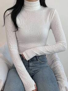 DAZY 女款純色休閒百搭日常穿著T恤 - 白色 - 查看 5
