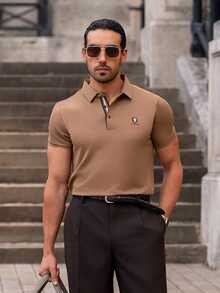 YOUESAWY YOUESAWY Summer Seamless Cooling Men's Short Sleeve Polo Shirt, Light Business Casual Formal Wear - Coffee Brown - View 6