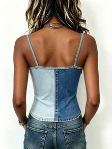 EMERY ROSE Camiseta corta ajustada para mujer - Blanco - Ver 2