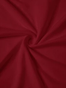 SHEIN Clasi 女款素色不對稱領短袖抓皺修身休閒T恤 - 彩色 - 查看 10
