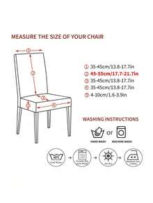 4/6Pcs Fleece Jacquard Chair Cover – Stretch Elastic Slipcover For Kitchen Dining Room Chair, Easy Clean Durable Home Decor - multicolor - View 4