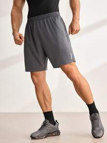 Driftmere 2pcs Men's High-Performance Casual Loose Quick-Dry Sports Shorts, With Reflective Stripes, Pockets, Waist Drawstring, Soft & Lightweight For Workout - Multicolor - View 5