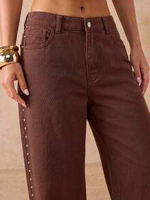 SHEIN BAE Women's Casual Daily Denim Jeans With Pockets And Buttons Fall Clothes - Blue - View 5