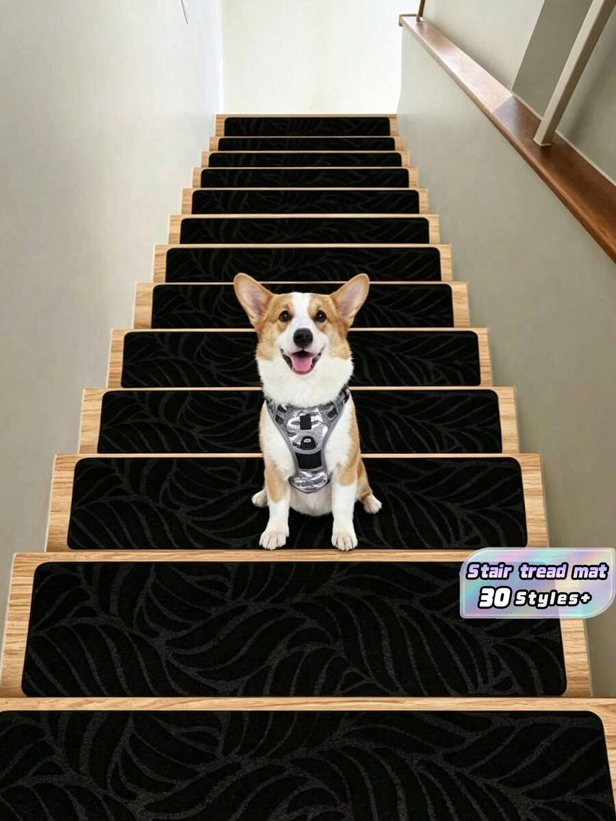 1/7/15pcs Non-Slip Stair Tread Mat With Self-Adhesive Backing Indoor Step Mat, Non Slip Stair Treads Carpet, Stairs Carpet - multicolor - View 1