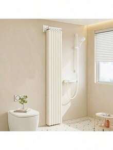 1pc Foldable Shower Curtain Rod, Upgraded Thickened Aluminum Alloy, 360° Foldable, Rust-Proof And Moisture-Proof, Easy To Install, Clothes Drying Rod, Space-Saving, Suitable For Various Wall Shapes - Foldable - View 6
