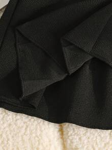 SHEIN Vestido con lazo plisado y estampado integral para niñas jóvenes, casual, lindo, preppy, holgado, otoño, regreso a la escuela, exterior, deportes, diario, cómodo, conjunto - Negro - Ver 10
