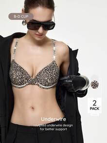 Bralution Women's Sexy Fashionable Comfortable Elegant Rhinestone Bra Versatile - Multicolor - View 2