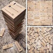 48pcs Party Drinking Game - Rolling Tower Blocks, Wooden Stacking Blocks, Party Drinking Water Rolling Tower Game, Traditional Games Use Brick Towers For Parties - 48 Items - View 1
