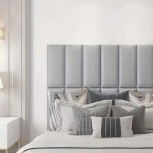 6pcs Thickened 3D Headboard Wall Panels, Tatami Frame Wallpaper, 50cm X 23cm, Peel And Stick, Easy Installation, Suitable For: Bedroom Living Room Anti-Collision Soft Wall Padding, Headboard Protection Pad - 6 Soft-pack - View 12