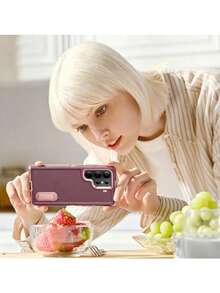 三合一防護 Galaxy S23 Ultra Galaxy S25 Ultra 標準版手機殼 - 淺灰紫 - 查看 3