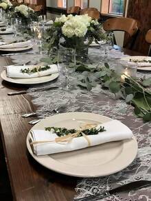 Taplak Meja Boho Berhiaskan Renda – Kain Tipis Berongga, Dekorasi Serbaguna untuk Dalam dan Luar Ruangan untuk Pesta Pernikahan, Acara Bridal Shower, dan Rumah. - Berbagai gaya - View 7