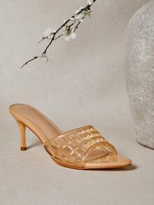 SHUZIA Sandalias de tacón con corte y diseño cómodo de mujer - Beis - Ver 7