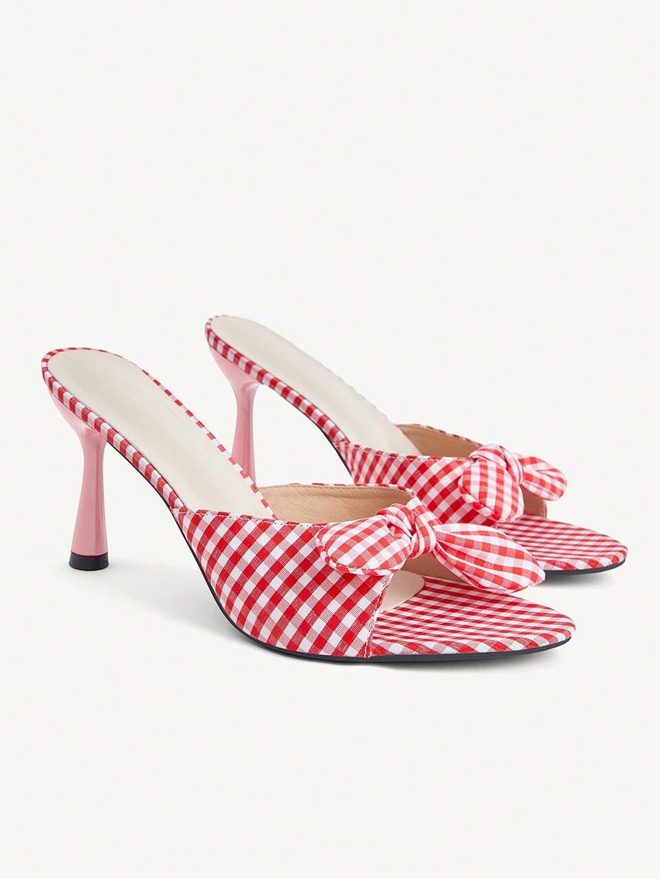 CUCCOO CHICEST Women's Pointed Stiletto With Open-Toed Bow, Fashionable And Versatile, Simple And Elegant, Red Dinner Party, High-Heeled Sandals