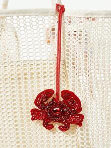 Viva Strut 1 Stylish Faux  Crab Beaded Bag Accessory Buckle, Suitable For Decorative Handbags, Messenger Bags, Backpacks, Etc - Red Crab - View 1