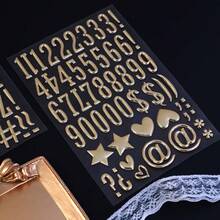 Brand New Creative 3D Gold Foil Letter Stickers, 3 Reusable Self-Adhesive Three-Dimensional Bubble Stickers, Including Uppercase And Lowercase Letters, Numbers 0-9, And Stars - Multicolor - View 4