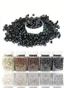 1000pcs 5mm Professional Silicone Micro Link Rings, Hair Extension Beads For DIY Braids, Feather Extensions, And Hairstylist Supplies, Perfect For Salon, Home, Party, Wedding, And Everyday Styling, Easy-To-Use Reusable Beads For All Hair Types. - Multicolor - View 7