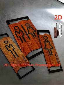 1 PC Male Female Restroom Sign Set Waterproof Rustproof Scratch Resistant Fade Proof Easy Clean Double Sided Adhesive Hanging For Home Office Restaurant Hotel School Commercial - multicolor - View 9