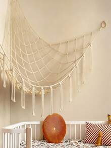 Tassel Stuffed Animal Storage Net Hammock Large Wall Hanging Plush Toy Organizer Mesh Bag Corner Stuffed Doll Holder Kids Bedroom Nursery Decor Toy Storage Accessory - View 8