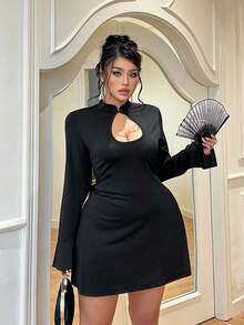 GalTyme Gaun Wanita Baru Warna Hitam Gaya Cina Modern Ukuran Besar Cocok untuk Pesta Malam Musim Gugur - Hitam - View 7