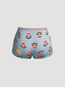 Chillnights Paul Frank X SHEIN Women's Blue Cartoon Print Top + Panties 2 Pieces Set - Blue - View 8