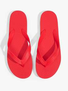 Grefit Women Shoes Summer Simple Solid Color Flip-Flops Women's Summer Outer Wear - Positive red - View 3