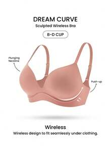 LUVLETTE Dream Curve Support+ Wireless Earth Tone Push Up T-Shirt Basic SizeFreedom Bra Comfortable Must-Haves - Redwood - View 7
