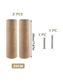 2 postes de reemplazo de árbol para gatos de cuerda de sisal, materiales DIY de cuerda de sisal amarilla para postes rascadores de gatos - Amarillo - Ver 14