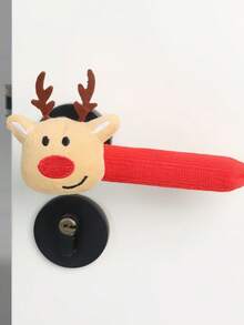 Quality Christmas Door Handle Covers Dustproof Fabric Cartoon Santa Reindeer Tree Stocking Decorative Party Home Room Protection Ornament Set - Multicolor - View 6